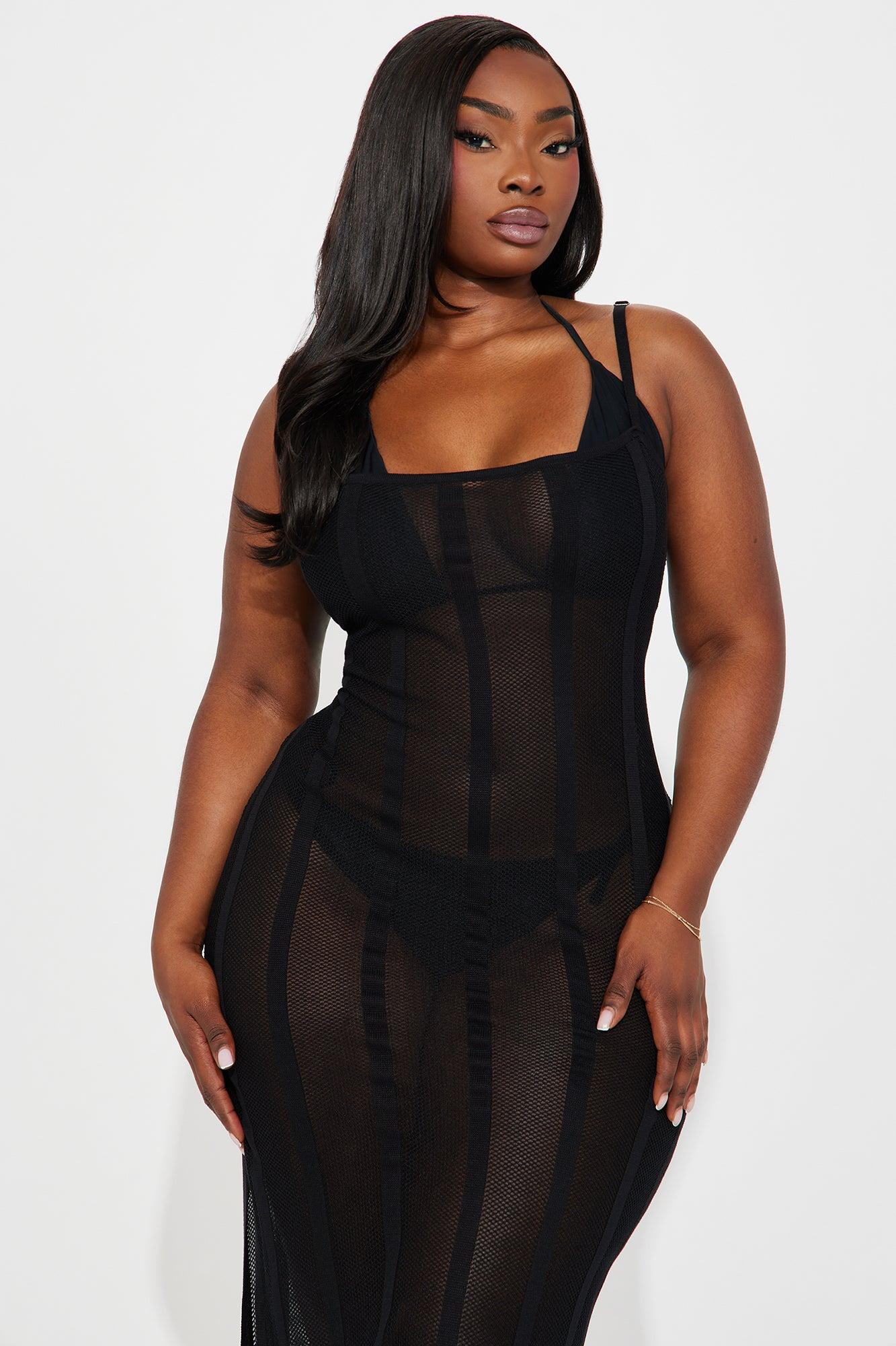 Krystie Crochet Cover Up Maxi Dress - Black Product Image