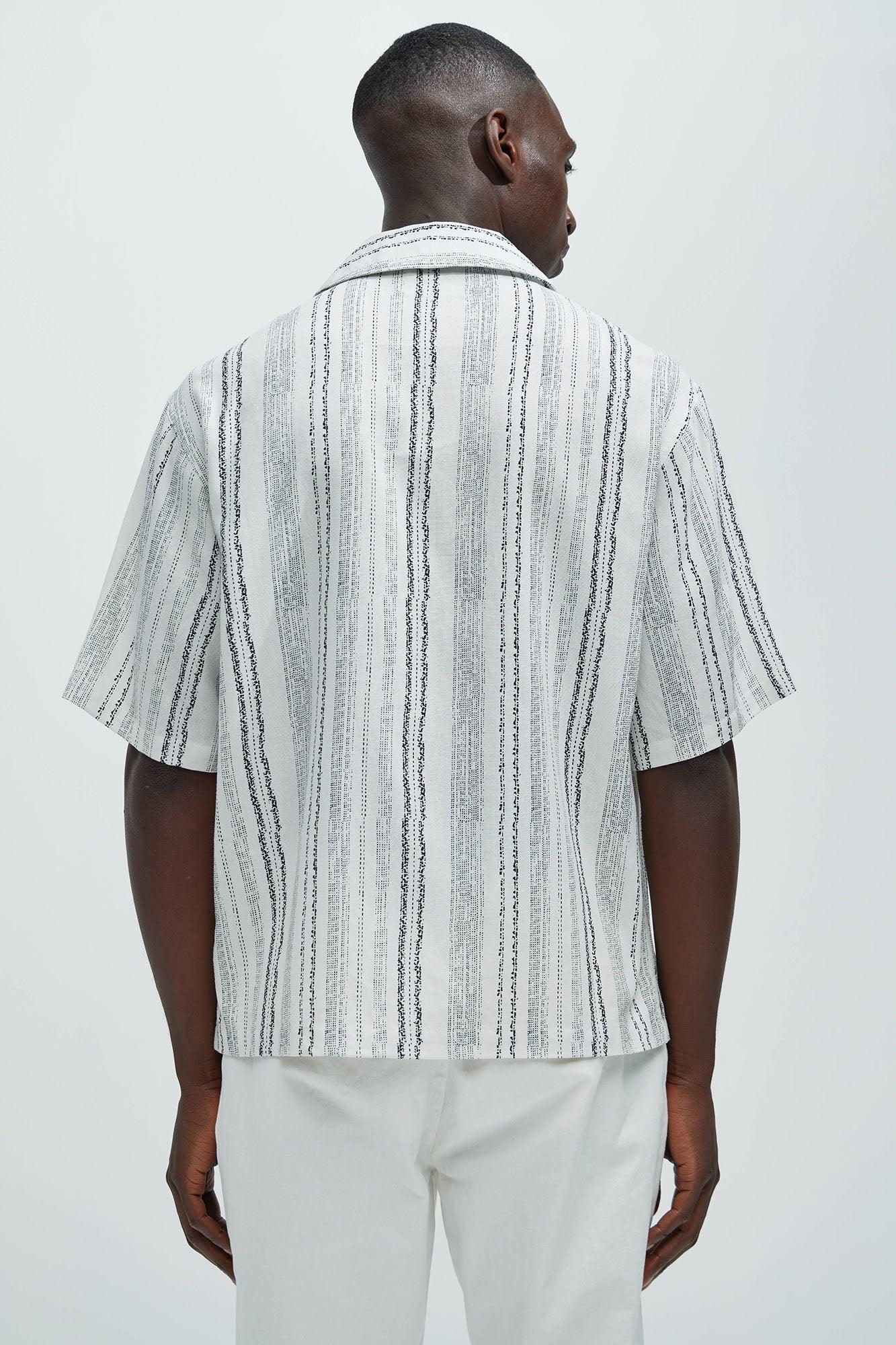 Tristan Linen Shirt - Off  White/combo Product Image