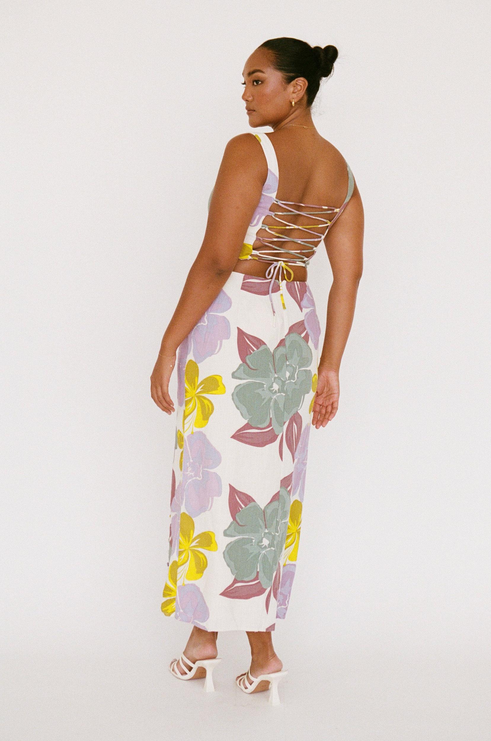 Oralia Top - Royal Floral Product Image