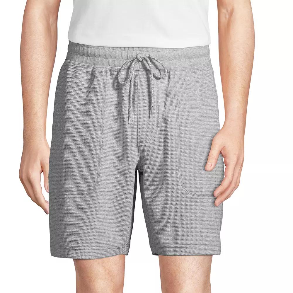 Men's Lands' End Waffle Pajama Shorts, Size: Small, Gray Grey Product Image