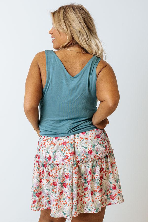 Sun And Shade Shift Top In Teal Curves Product Image
