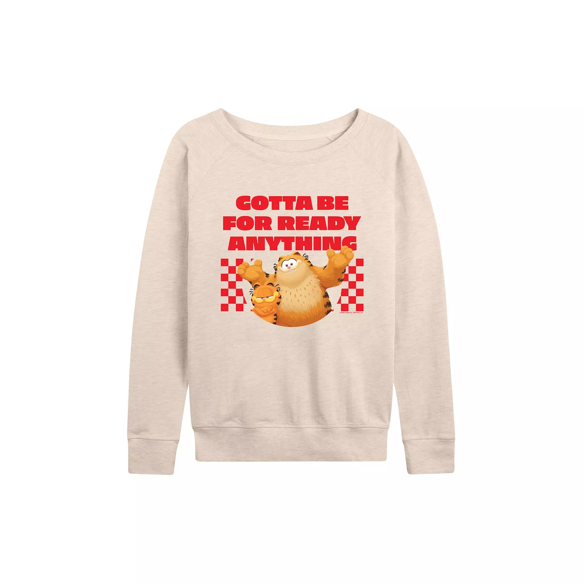 Women's The Garfield Movie Be Ready French Terry Long Sleeve Tee,  Product Image