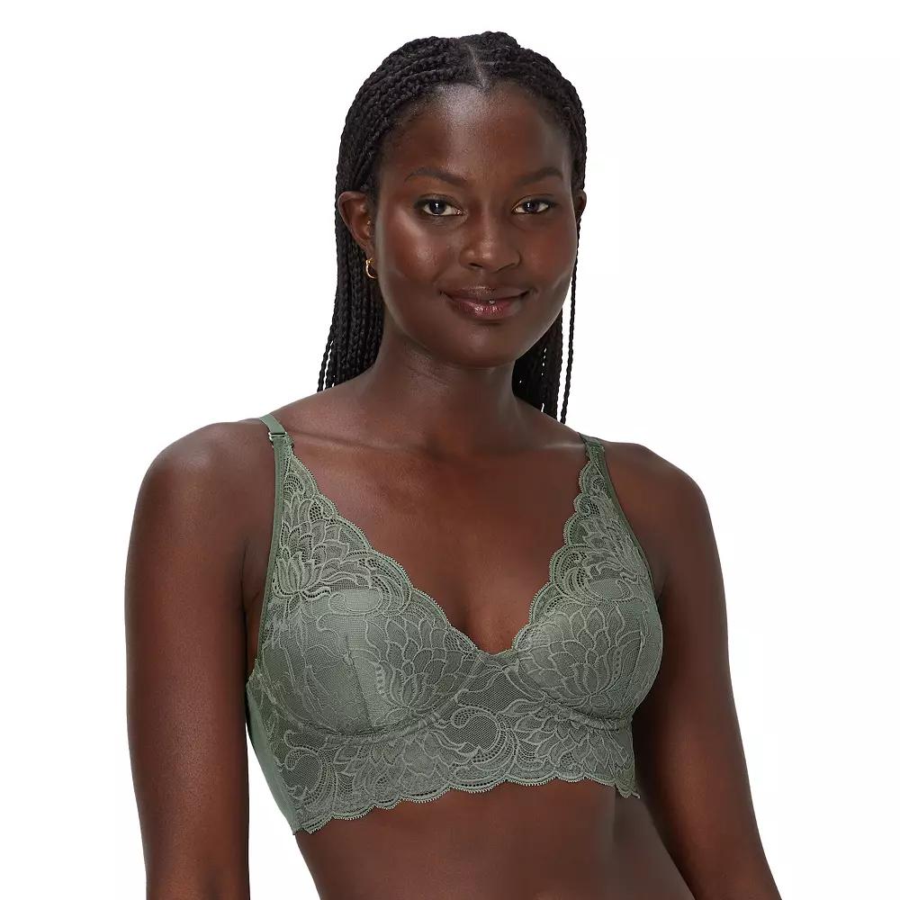 Maidenform® Lightly Lined Convertible Lace Bralette DM1188, Women's, Size: 38 B, Silver Green Product Image