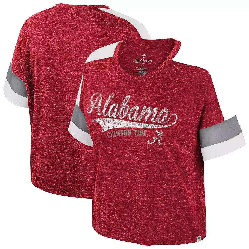 Women's Colosseum Crimson Alabama Crimson Tide Color Block Scoop Neck T-Shirt,  Product Image