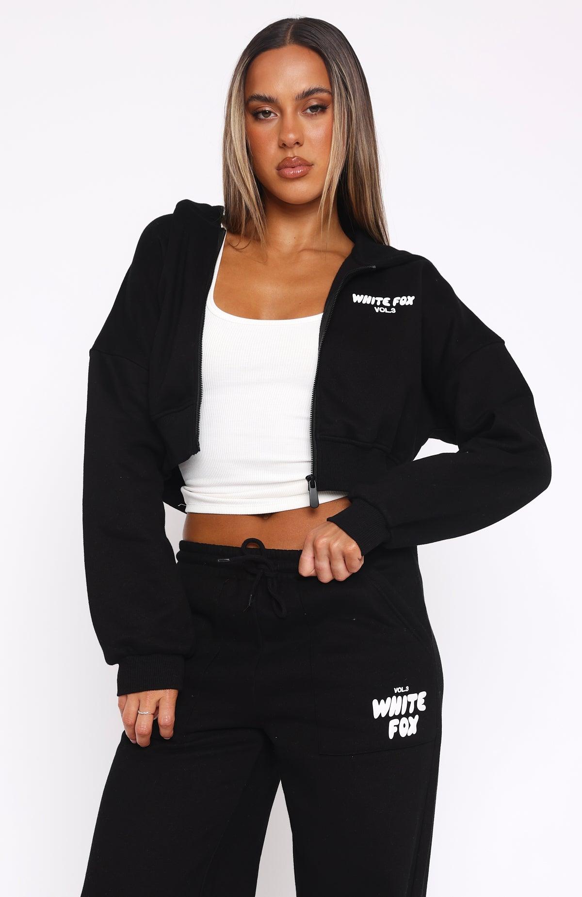 Offstage Cropped Zip Hoodie Monochrome Product Image