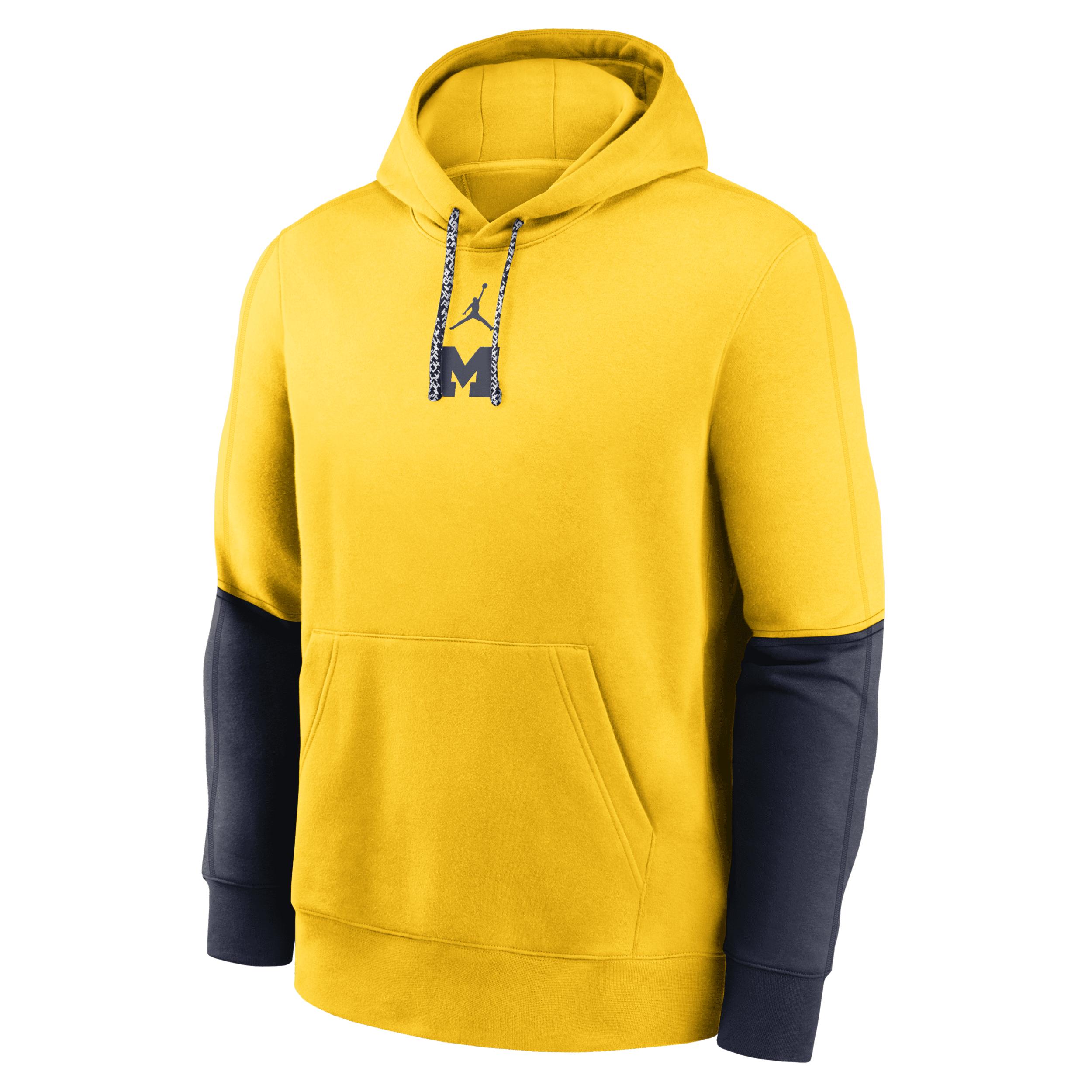 Michigan Wolverines Sideline Team Issue Club Nike Mens College Pullover Hoodie | 02F208G1MWN-5TV Product Image