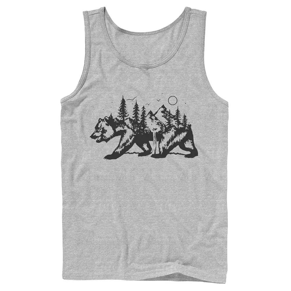 Men's Fifth Sun Camping Bear Silhouette Tank Top,  Product Image