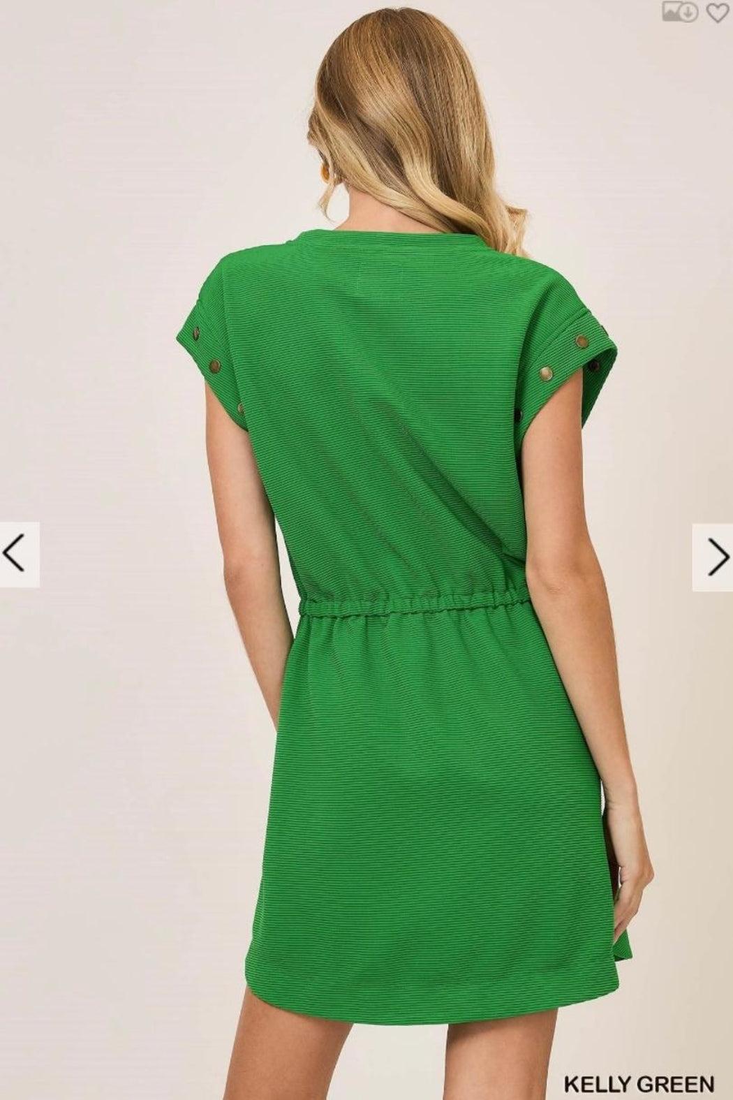 Dress, Drawstring Green Product Image