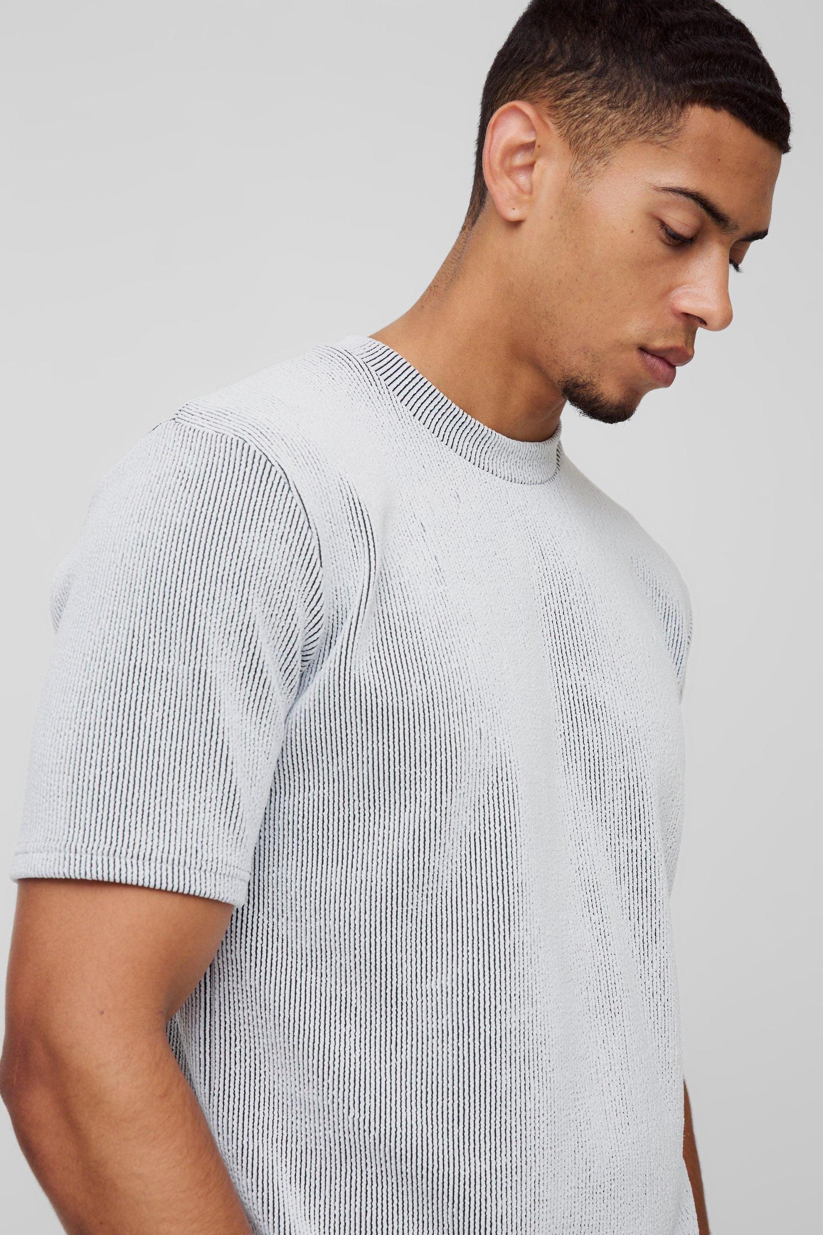 Regular Fit Contrast Rib T-Shirt | boohooMAN USA Product Image