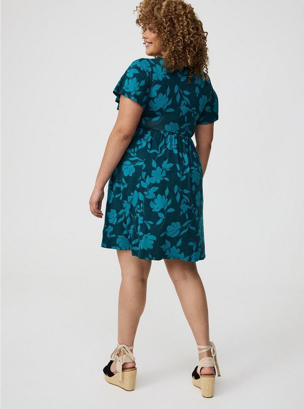 Mini Flutter-Sleeve Skater Dress Product Image