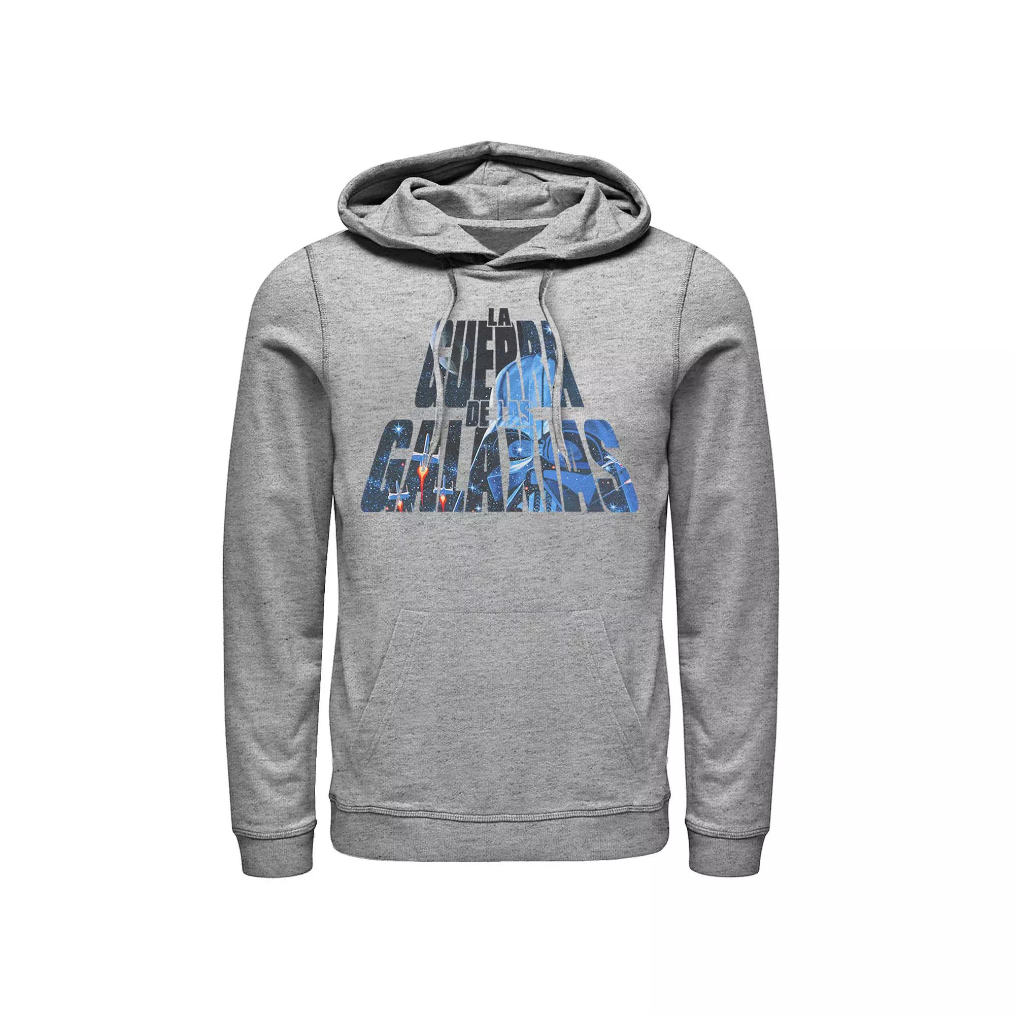 Mens Star Wars La Guerra De Las Galaxias Letter Fill Hoodie Athletic Grey Product Image