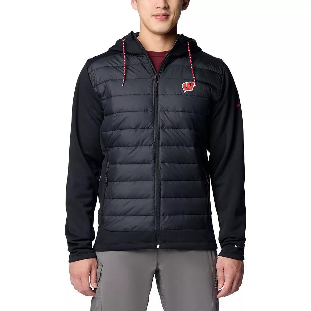 Men's Columbia Black Wisconsin Badgers Out-Shield Hybrid Full-Zip Hoodie Jacket,  Product Image
