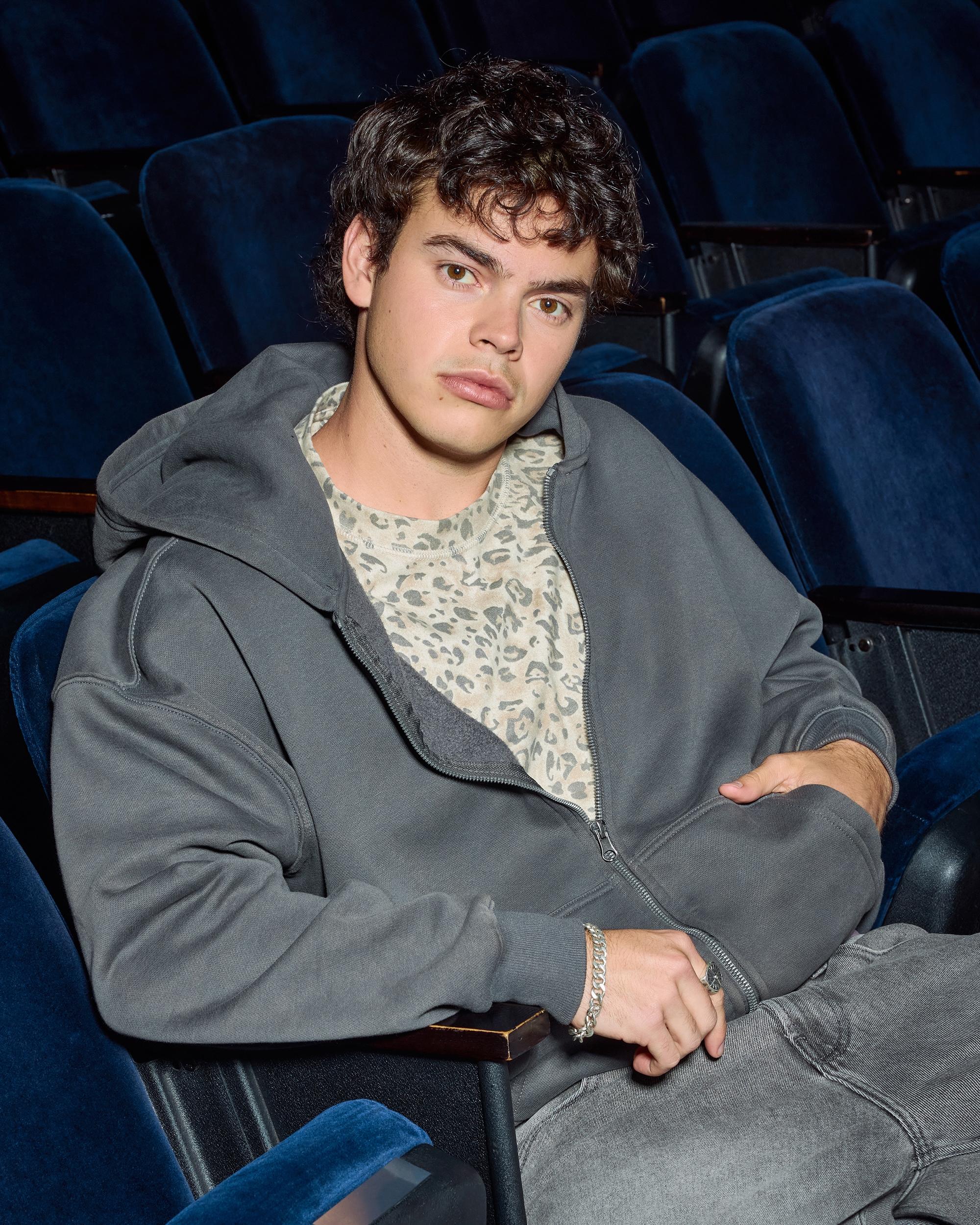 Boxy Flame Graphic Zip-Up Hoodie Product Image