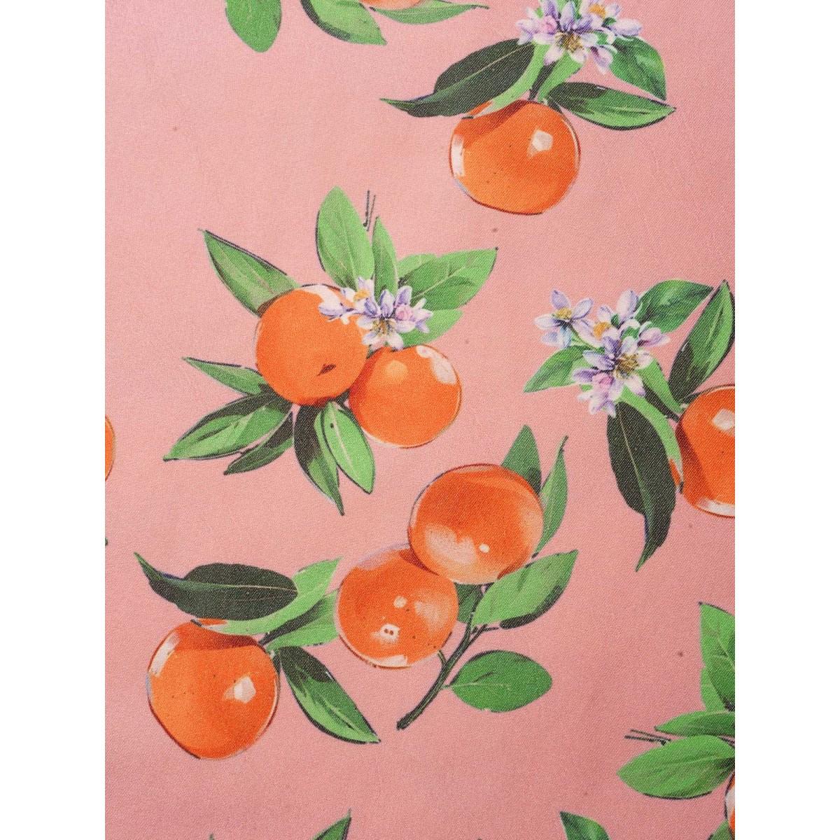 Plus Size Citrus Orange Print Halter Neck Tie Knot Dress Pink Women Elegant Tie knot Halter neck Sleeveless Curvy Midi Dress BloomChic 18-20/2X Product Image