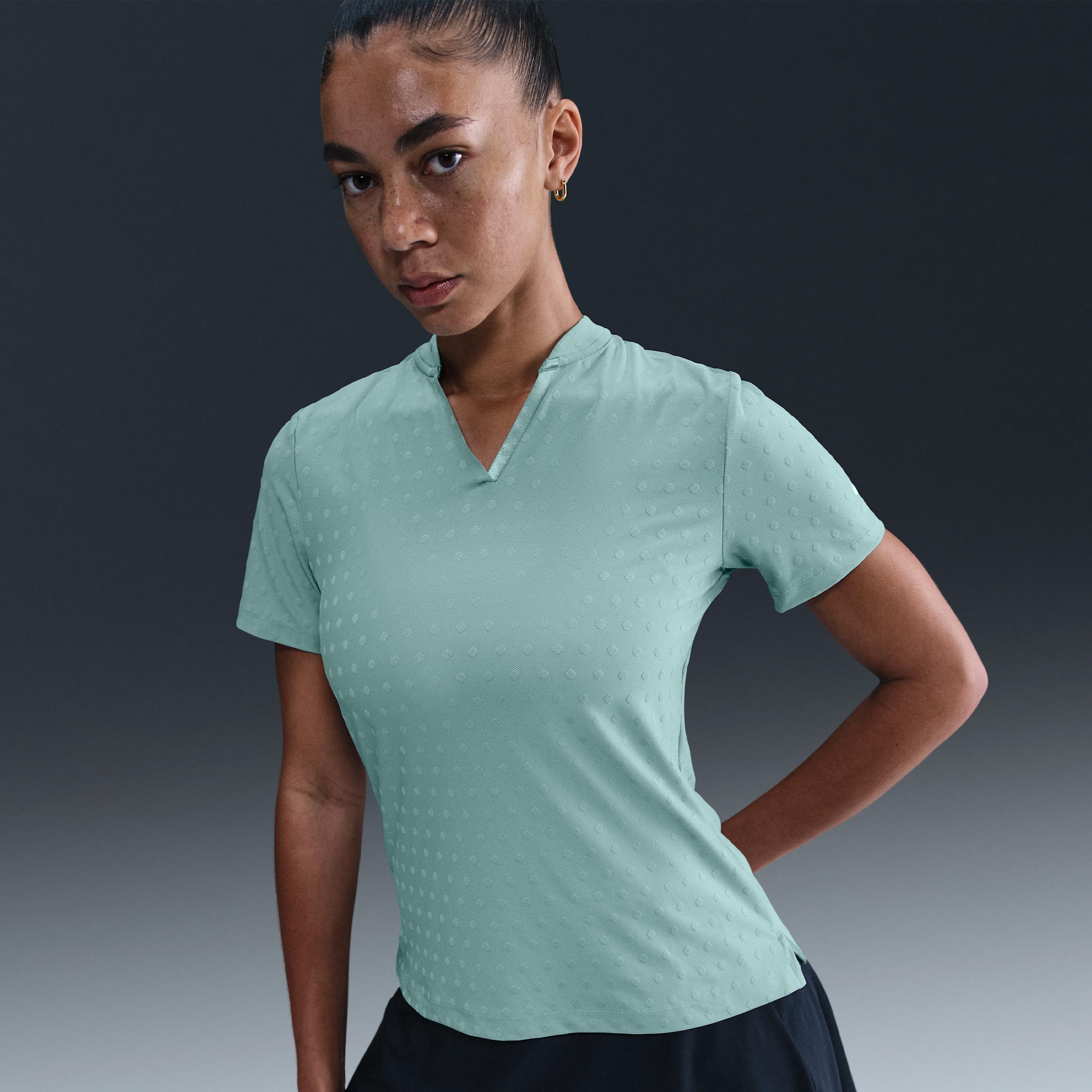 Nike Womens Tour Dri-FIT Short-Sleeve Blade Jacquard Golf Polo | FZ6302-017 Product Image