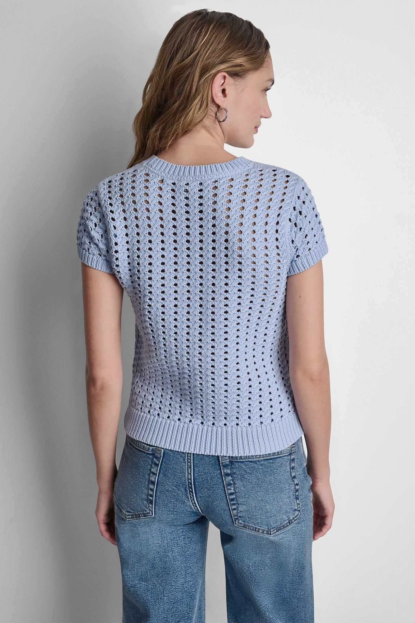 CHUNKY POINTELLE SHORT SLEEVE SWEATER Product Image