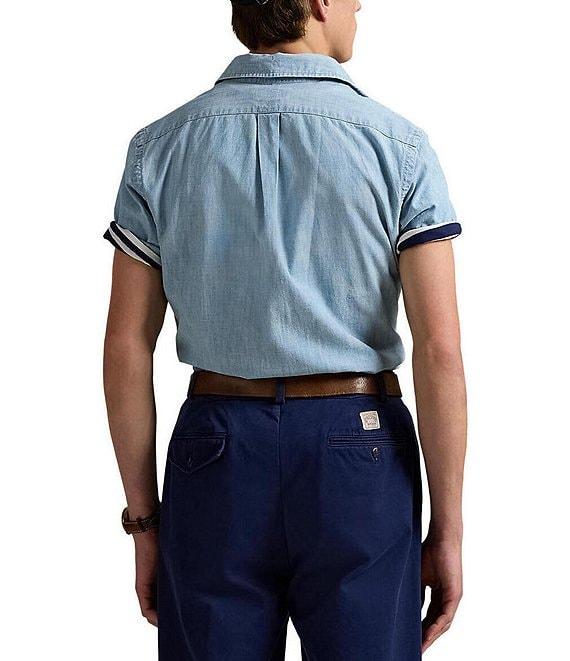 Polo Ralph Lauren Classic-Fit Chambray Short-Sleeve Woven Shirt Product Image