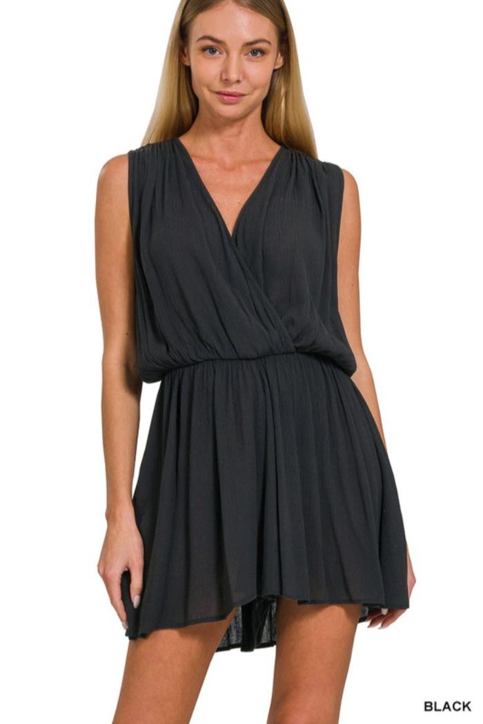 Draped Romper with Tie Back Product Image