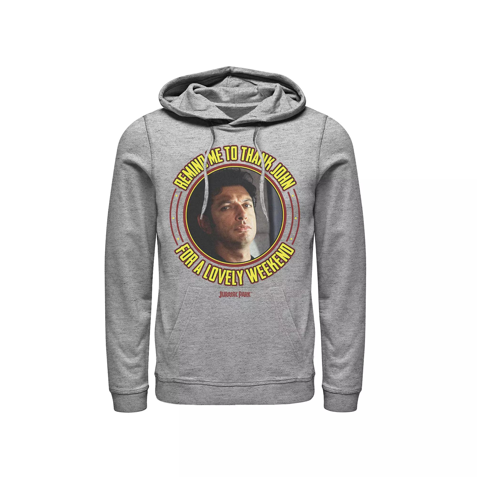 Men's Jurassic Park Remind Me To Thank John Hoodie,  Product Image