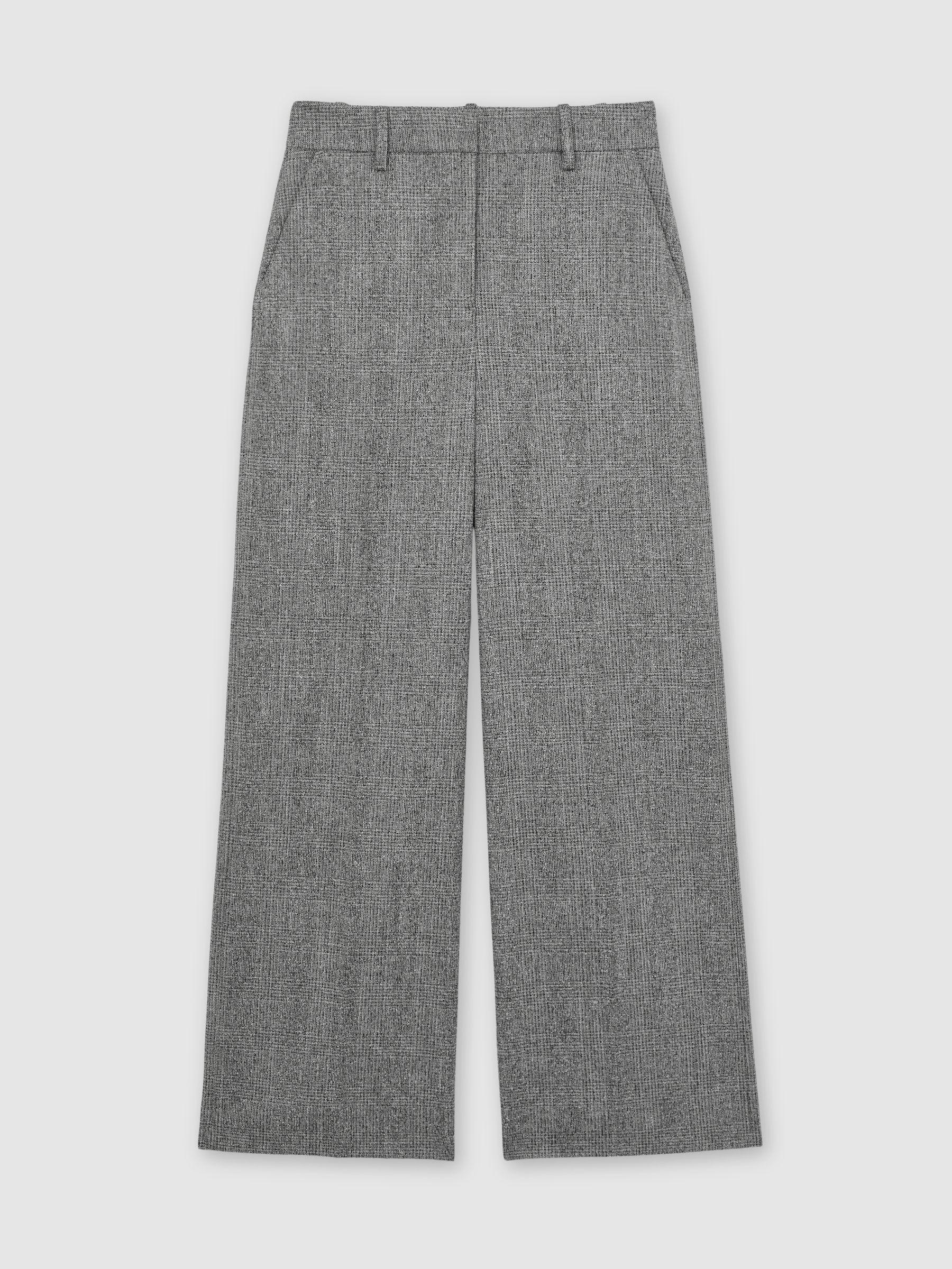 Petite Wide-Leg Textured Suit Trousers in Grey Product Image
