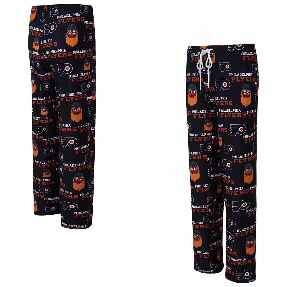Women's Concepts Sport Black Philadelphia Flyers Zest Allover Print Knit Pants, Size: Large, Fly Black Product Image