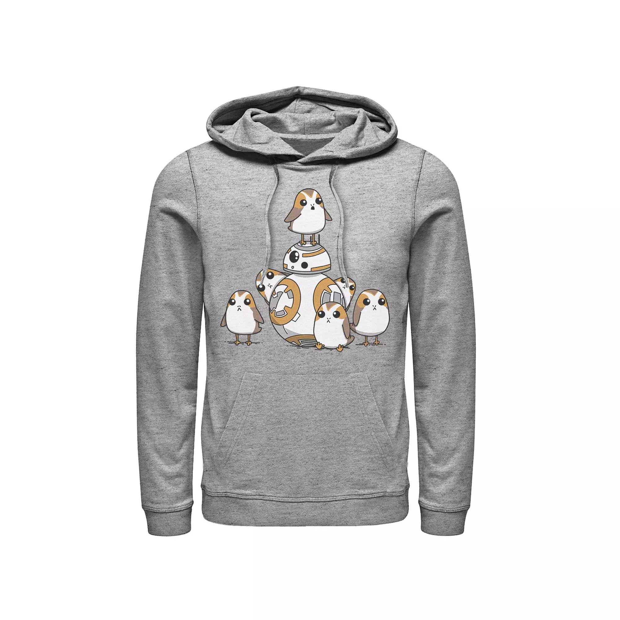 Men's Star Wars Porgs Having Fun With BB-8 Portrait Hoodie,  Product Image