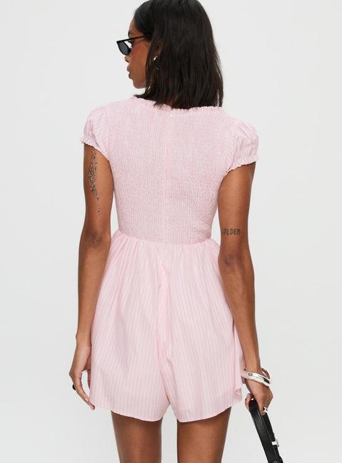 Wescott Stripe Playsuit Pink / White Product Image