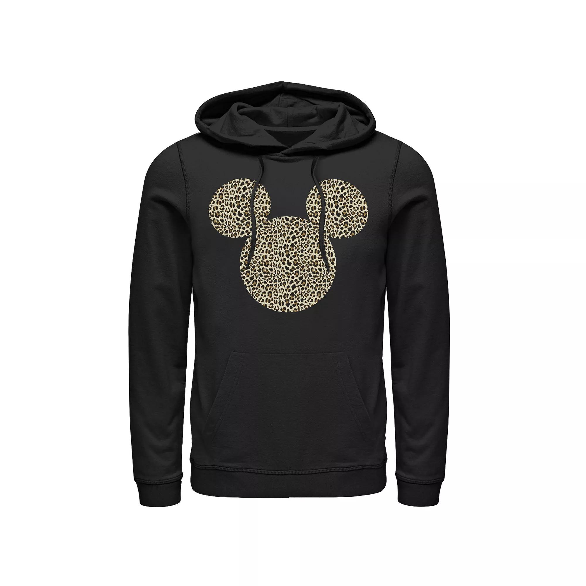 Disney's Mickey Mouse Cheetah Print Silhouette Fill Men's Hoodie,  Product Image