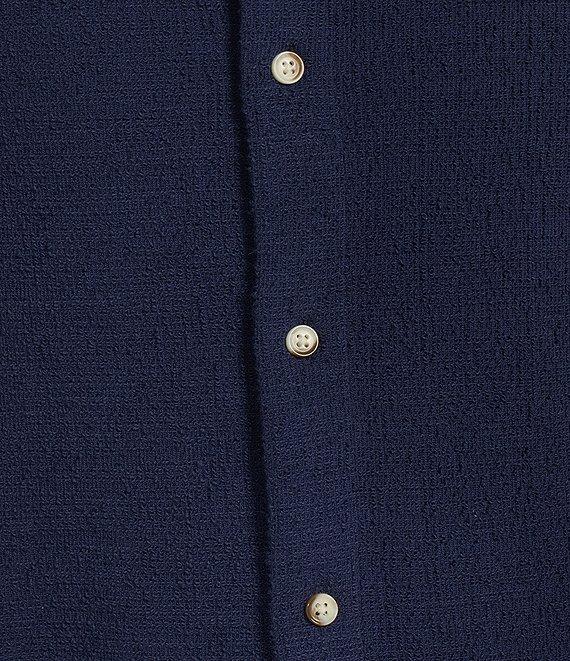 Rowm Short Sleeve Textured Solid Coatfront Shirt Product Image