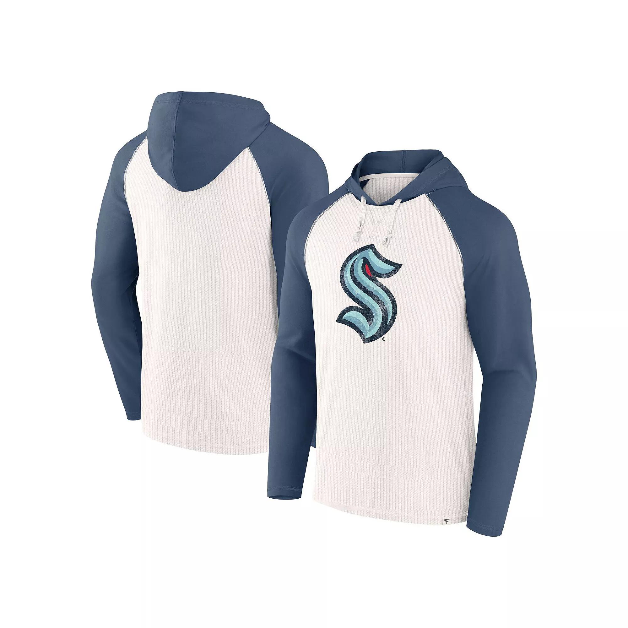Men's Fanatics White Seattle Kraken Vintage Winger Pullover Hoodie,  Product Image