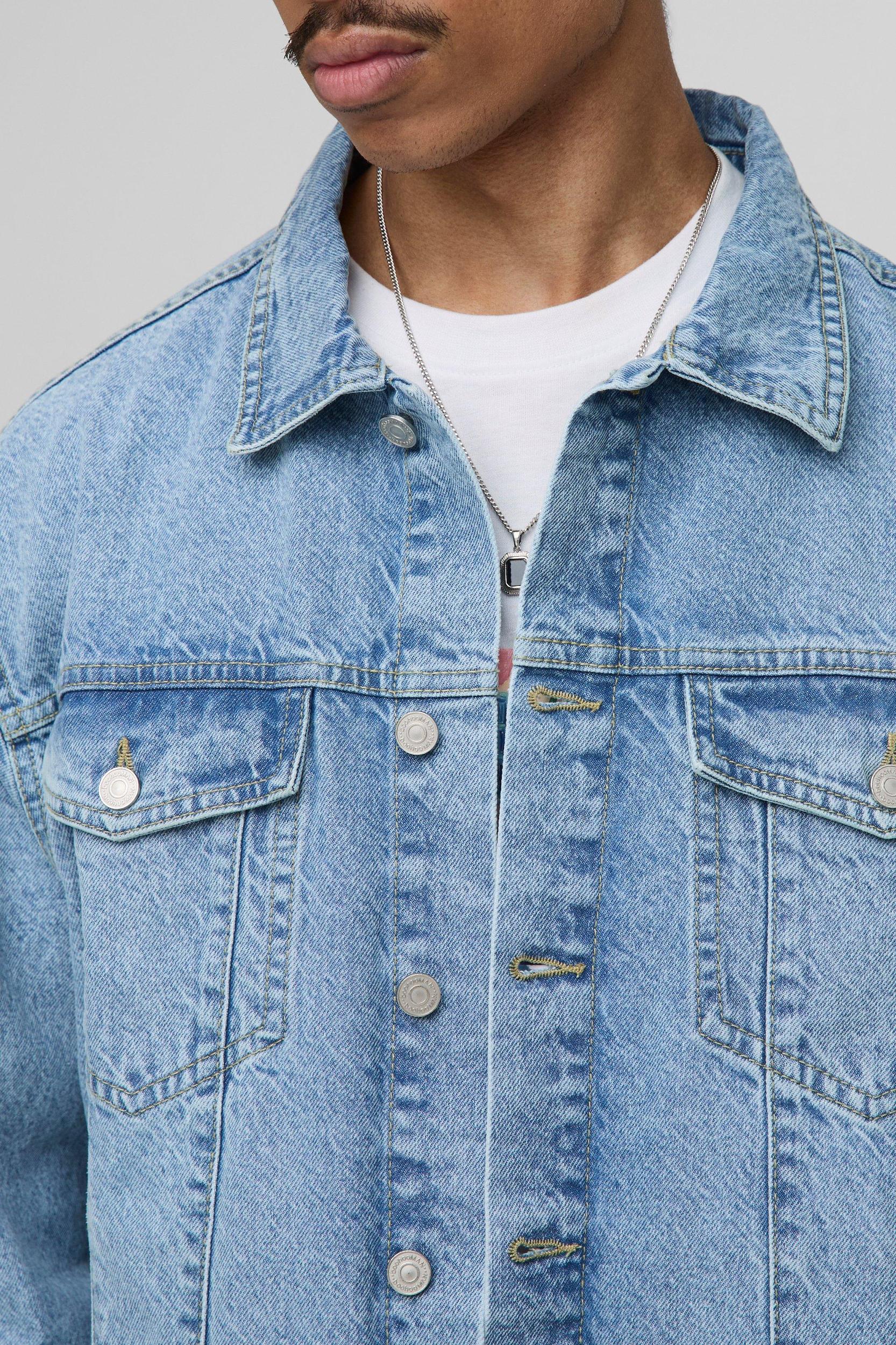 Regular Denim Jacket | boohooMAN USA Product Image