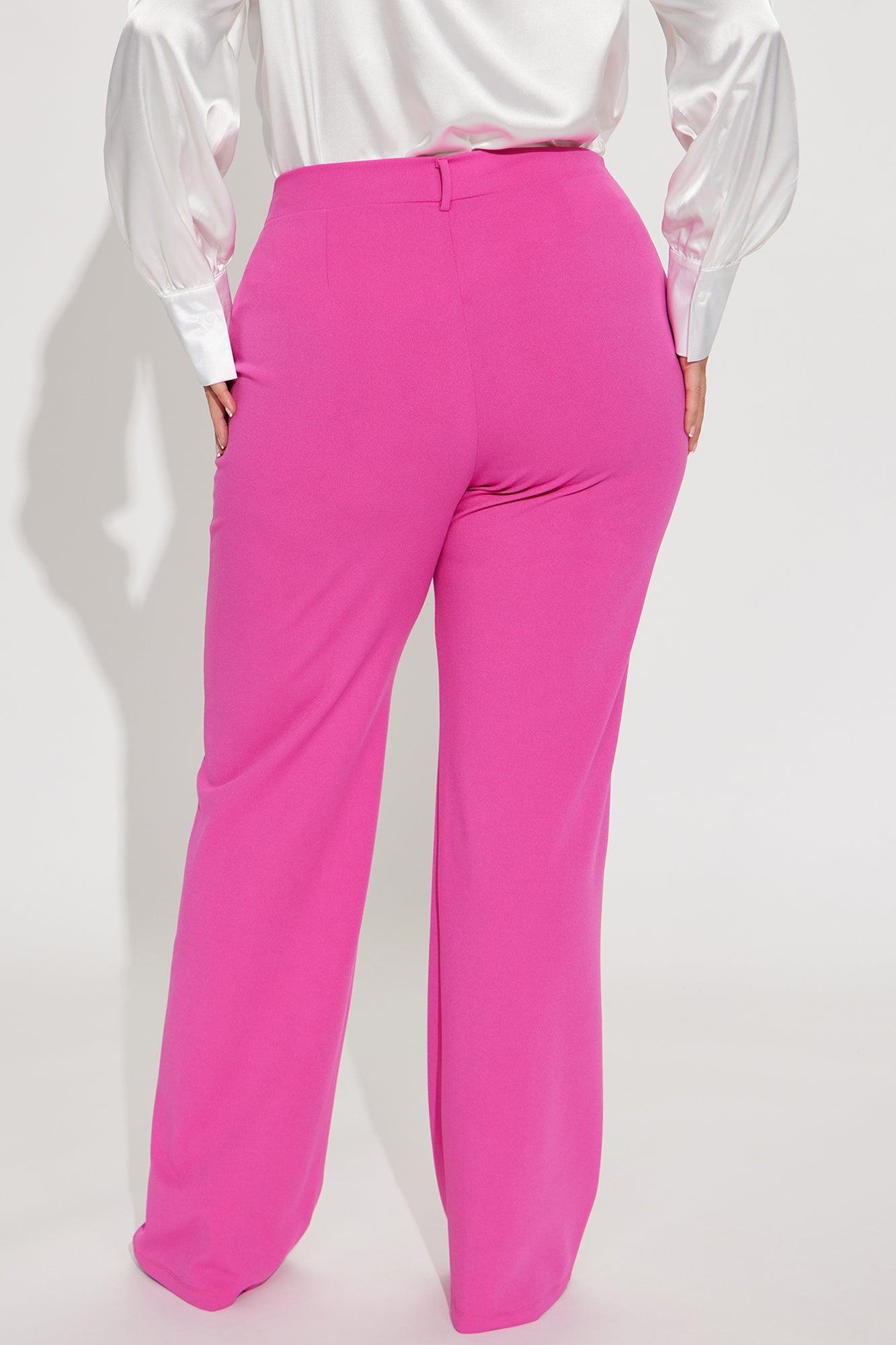 Heidi Wide Leg Trouser Pant - Fuchsia Product Image