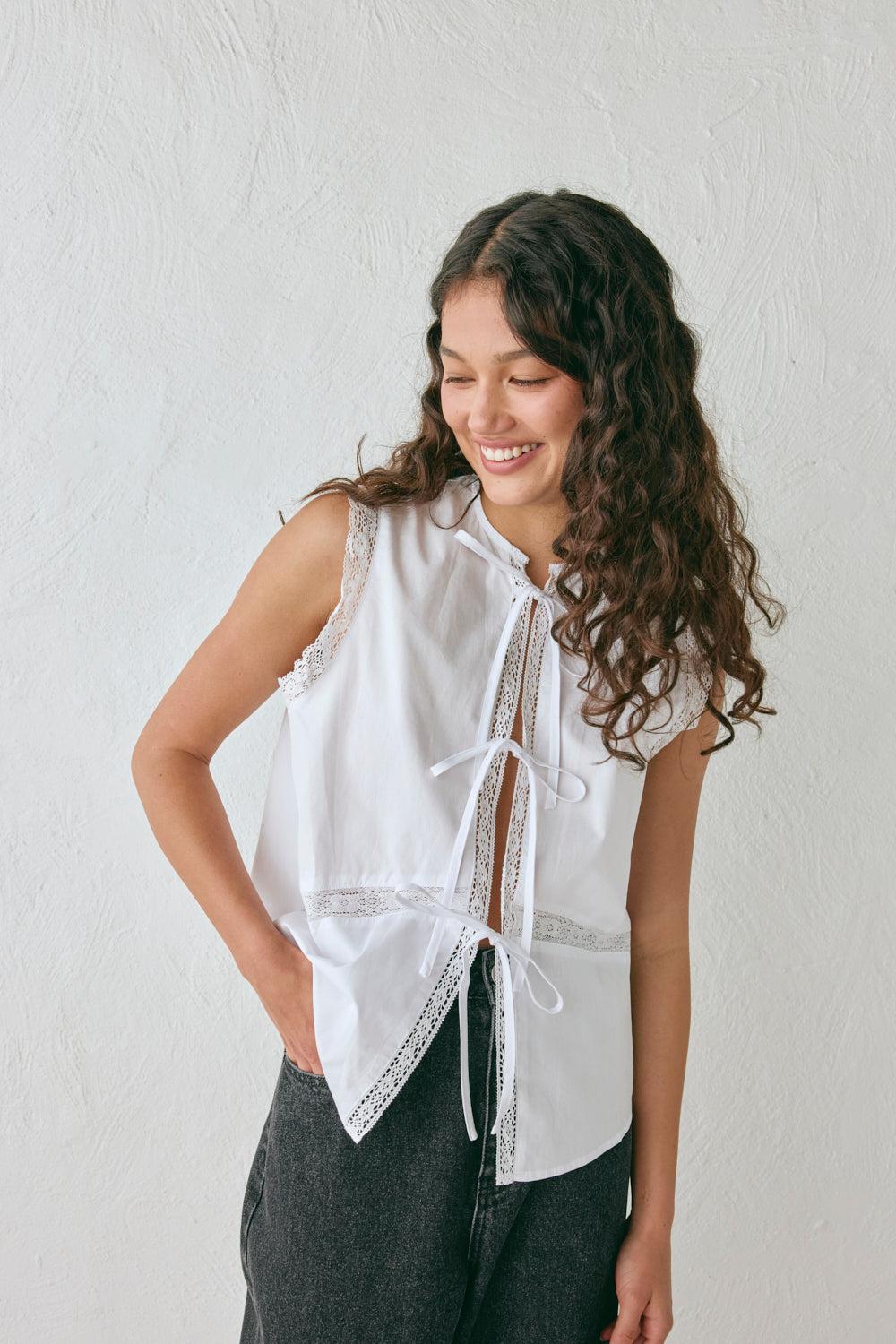 Amber Smock Top White Product Image