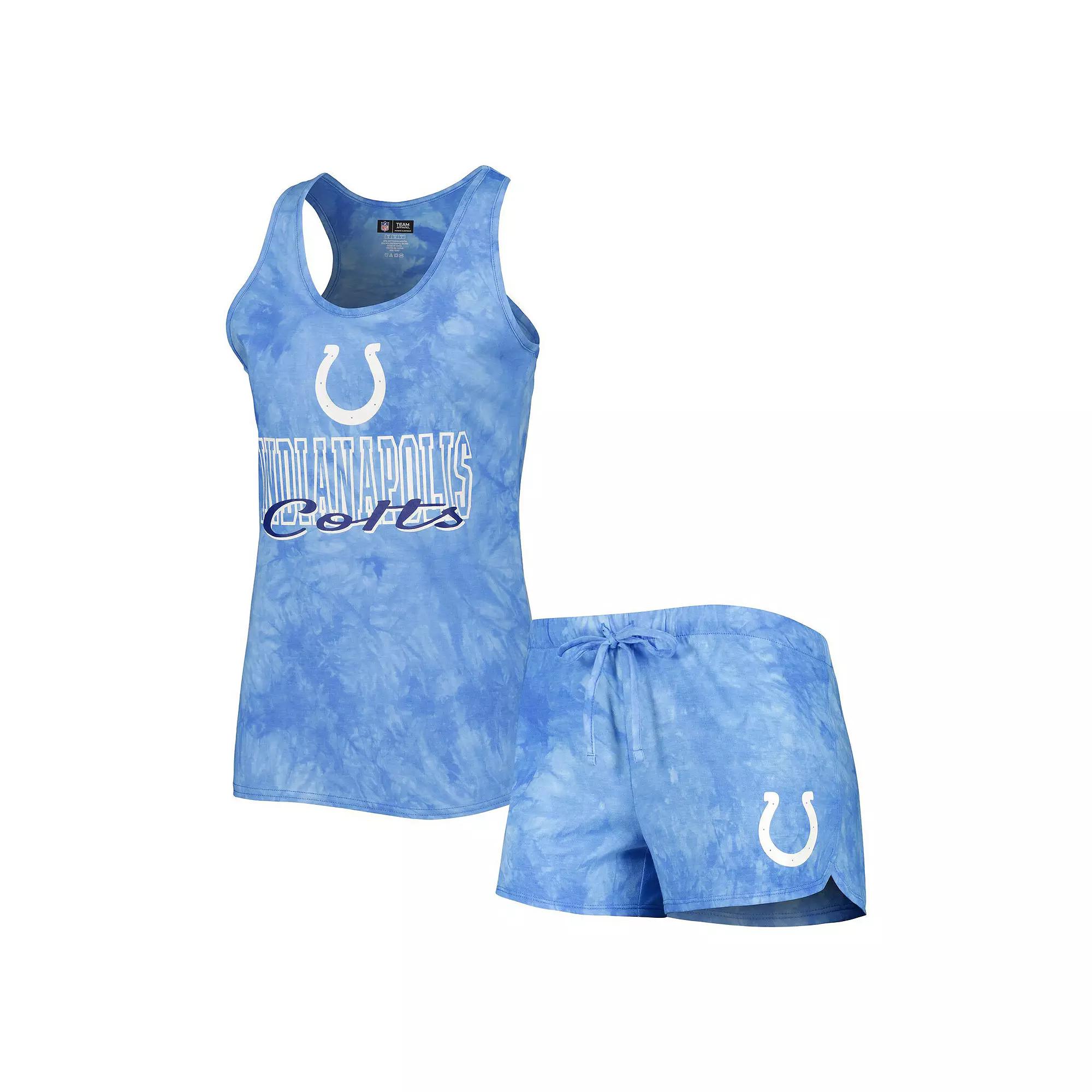 Women's Concepts Sport Royal Indianapolis Colts Billboard Scoop Neck Racerback Tank Top and Shorts Sleep Set,  Product Image