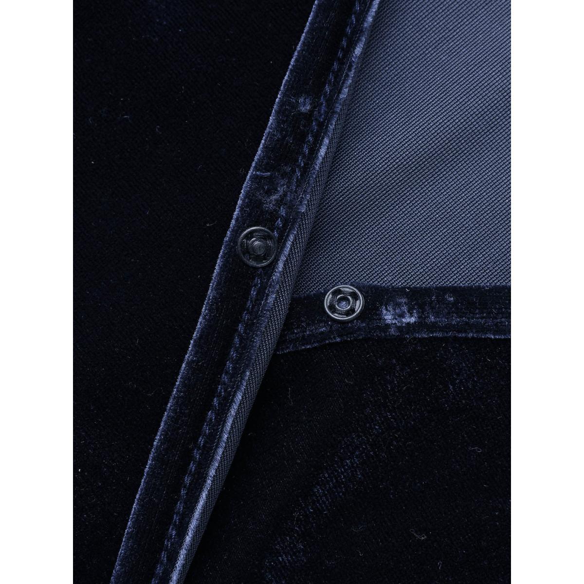 Plus Size Velvet Star Mesh Surplice Neckline Midi Dress DarkBlue Women Cocktail Texture Party Curvy Bloomchic 22-24/3X Product Image