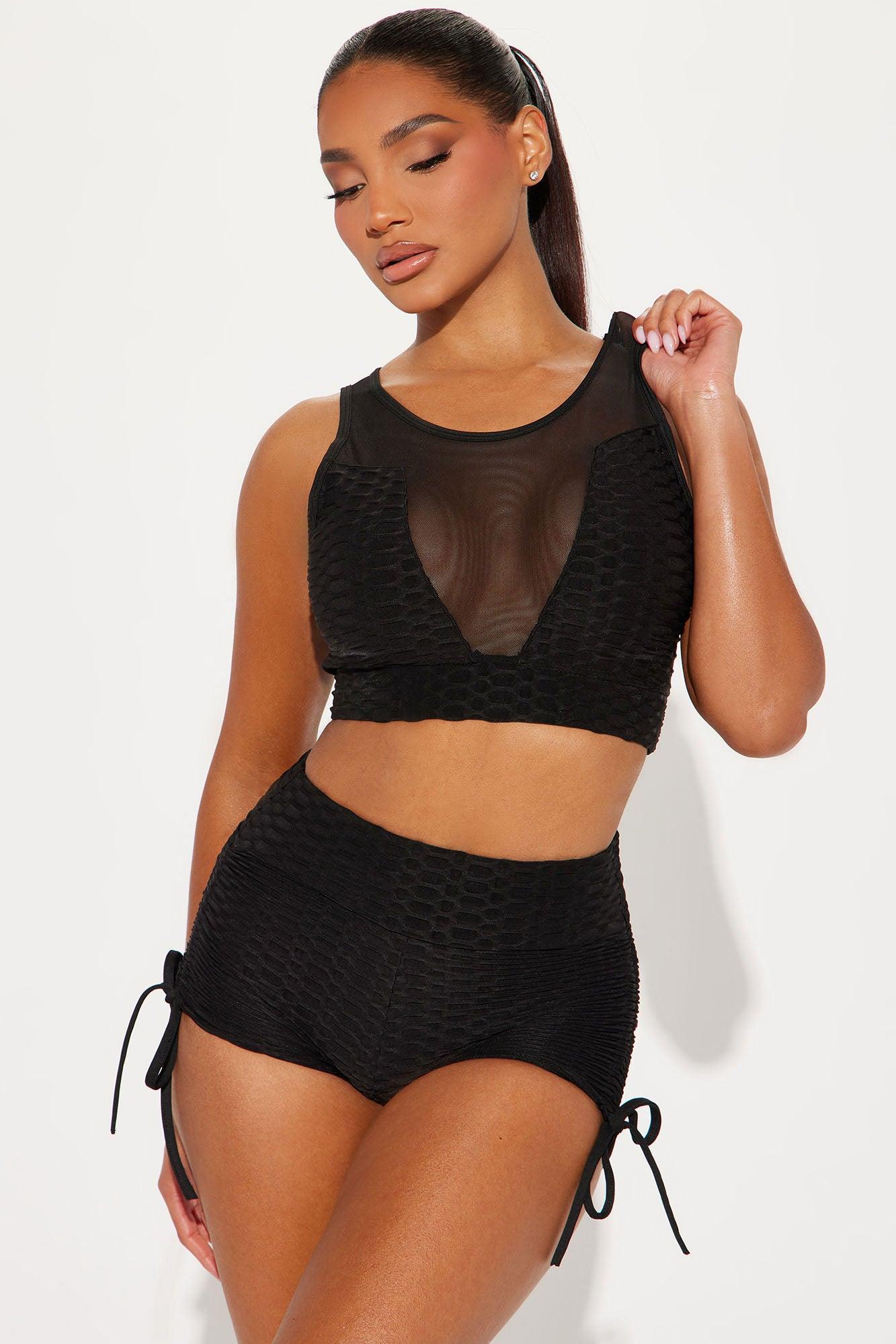 The Best Assets Textured Sports Bra - Black Product Image