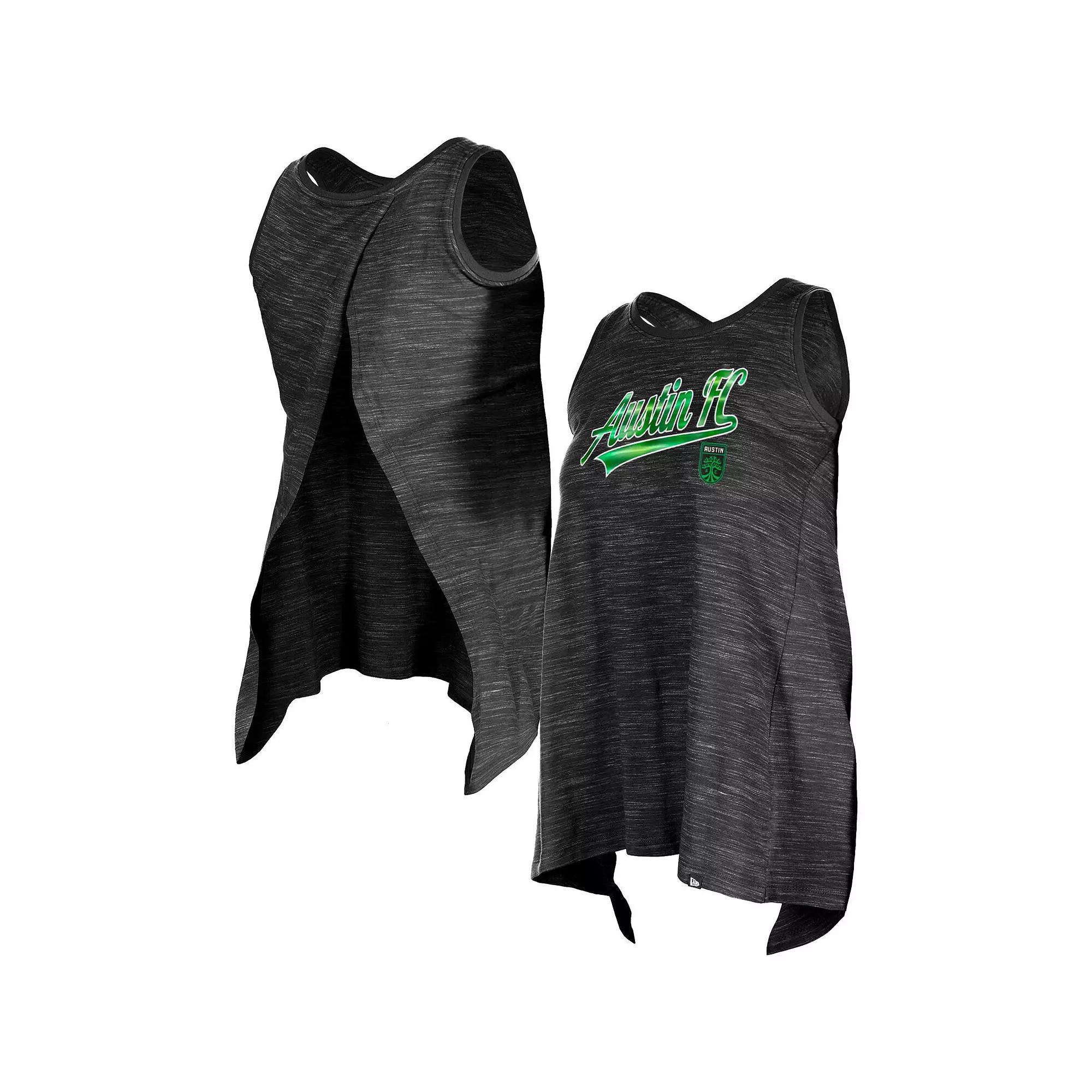 Women's 5th & Ocean by New Era Black Austin FC Athletic Cross Back Tank Top,  Product Image