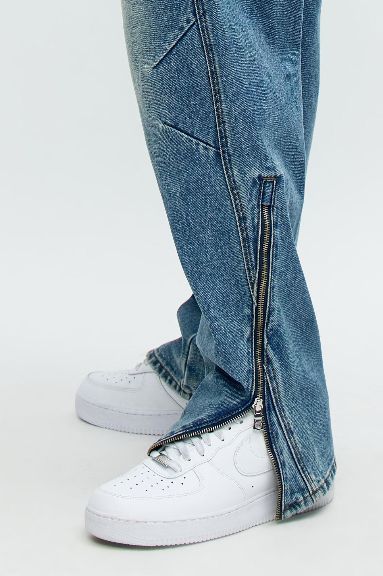Slim Concrete Grind Paneled Jeans - Dark Wash Male Product Image