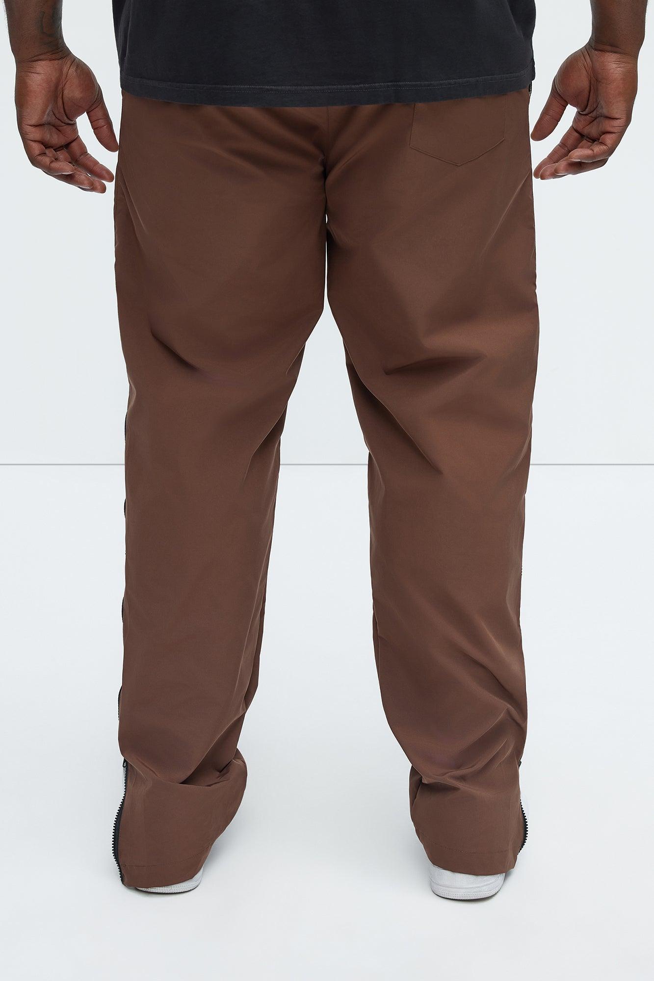 All Along Zipper Straight Nylon Cargo Pants - Dark Brown Product Image