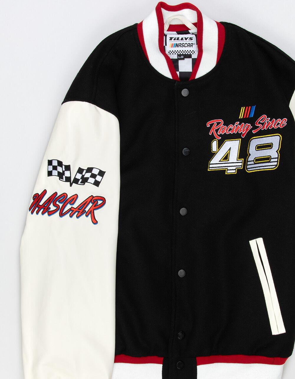 TILLYS x NASCAR Racing Team Mens Varsity Jacket - BLACK Product Image