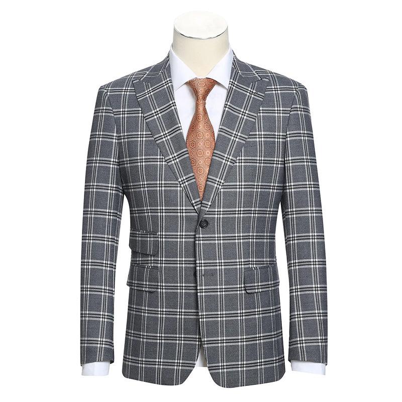 English Laundry Slim Fit Dimgray with White Check Suit Product Image