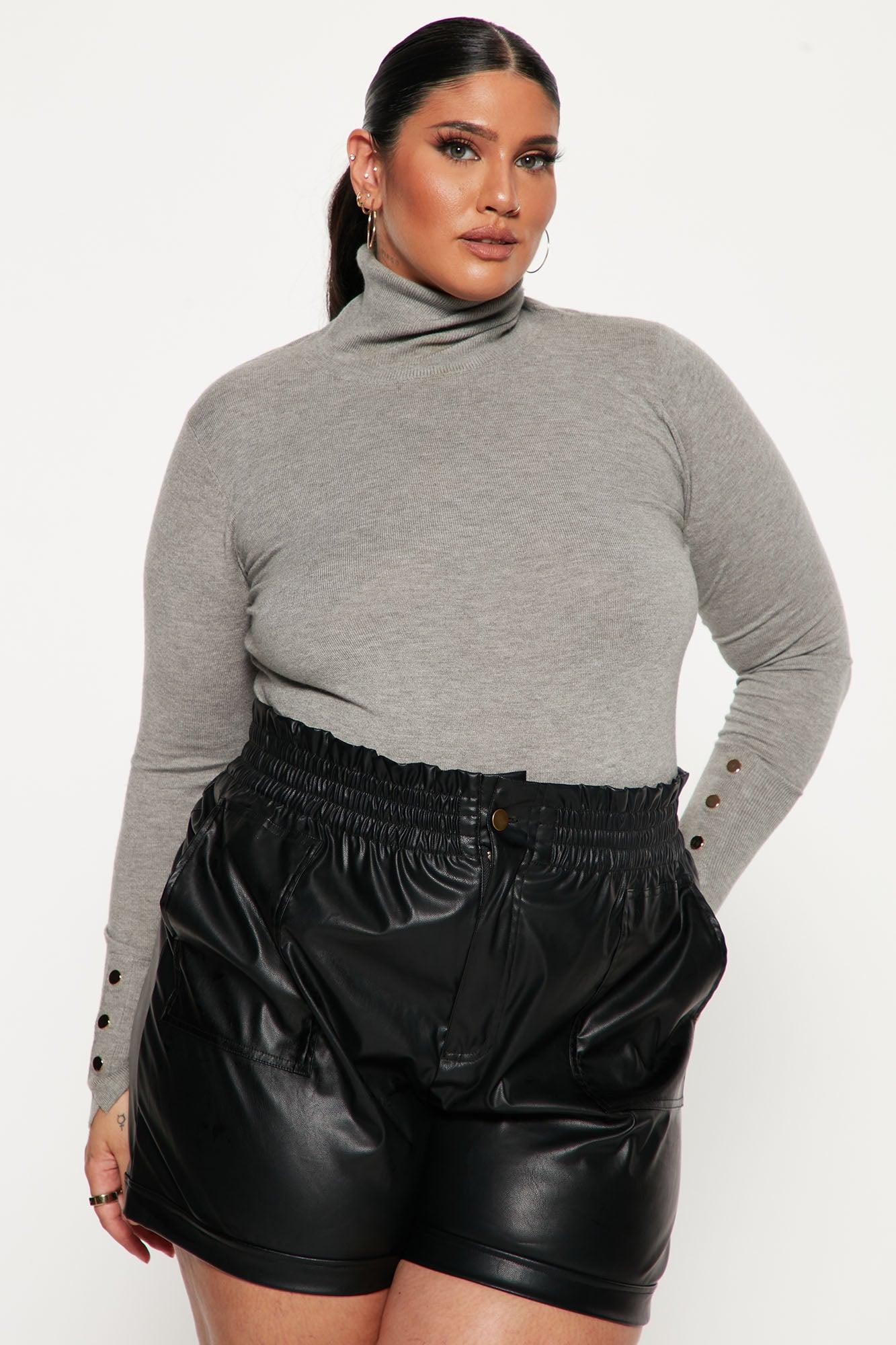 Meet Me Somewhere Turtle Neck Sweater - Heather Grey Product Image