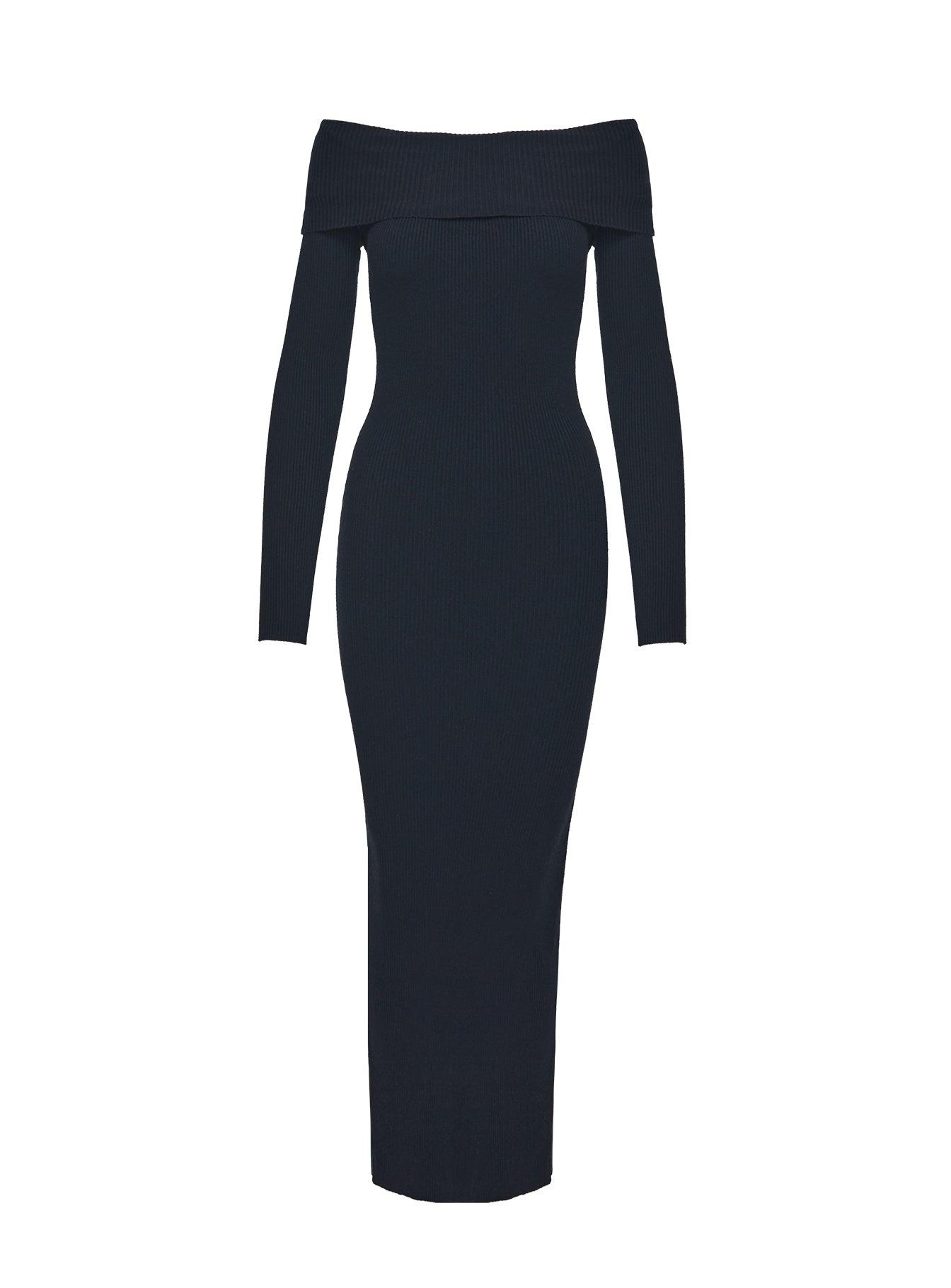 Phylis Off The Shoulder Maxi Dress Black Product Image