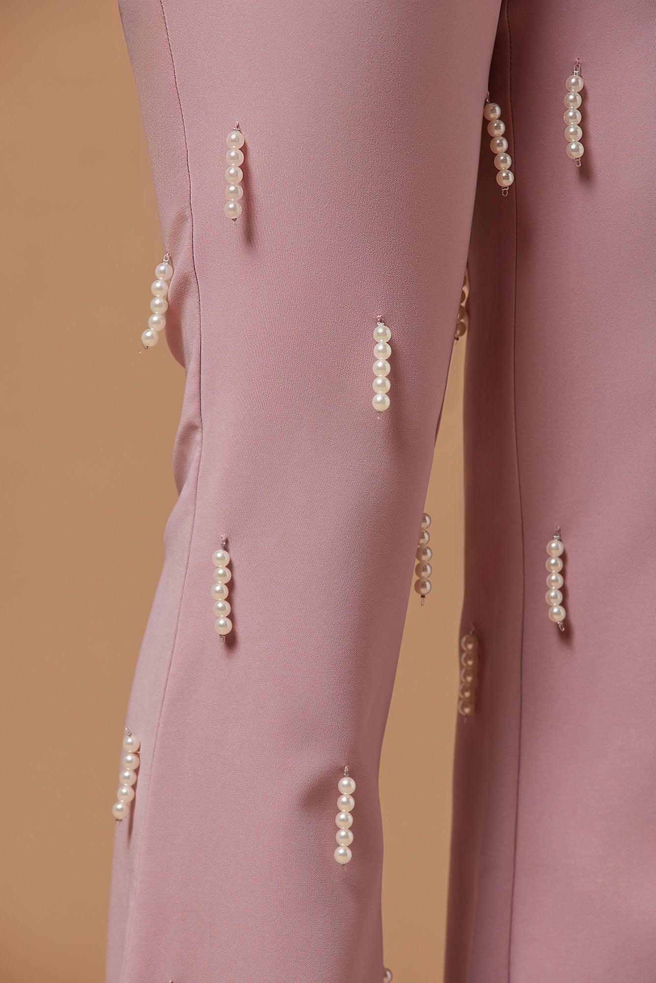 Bella Embellished Pant - Mauve Product Image