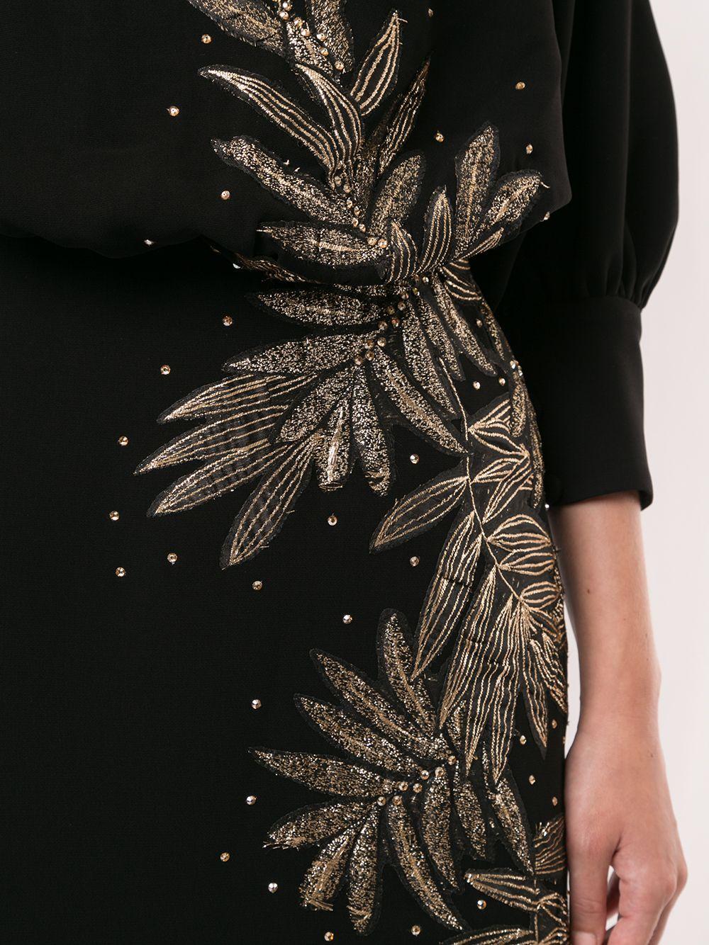 open-shoulder embroidered dress Product Image