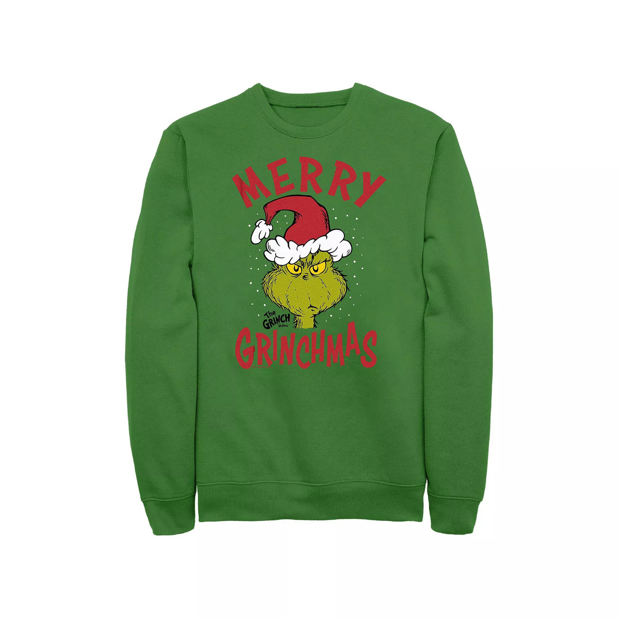 Big & Tall Dr. Seuss The Grinch Merry Christmas Graphic Fleece, Men's, Size: XL, Kelly Product Image