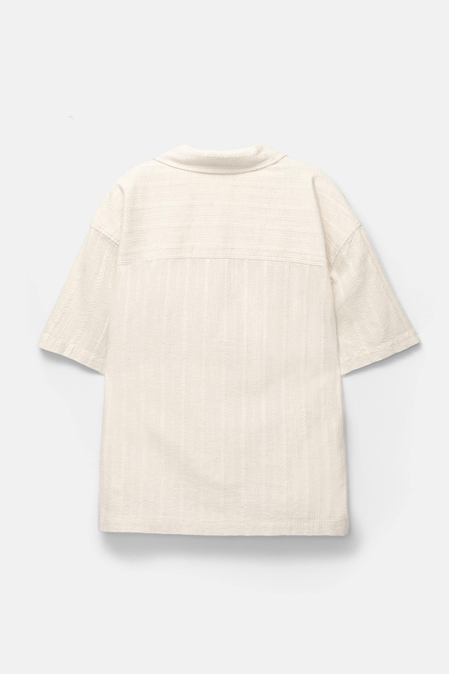 Short sleeve linen blend shirt Product Image