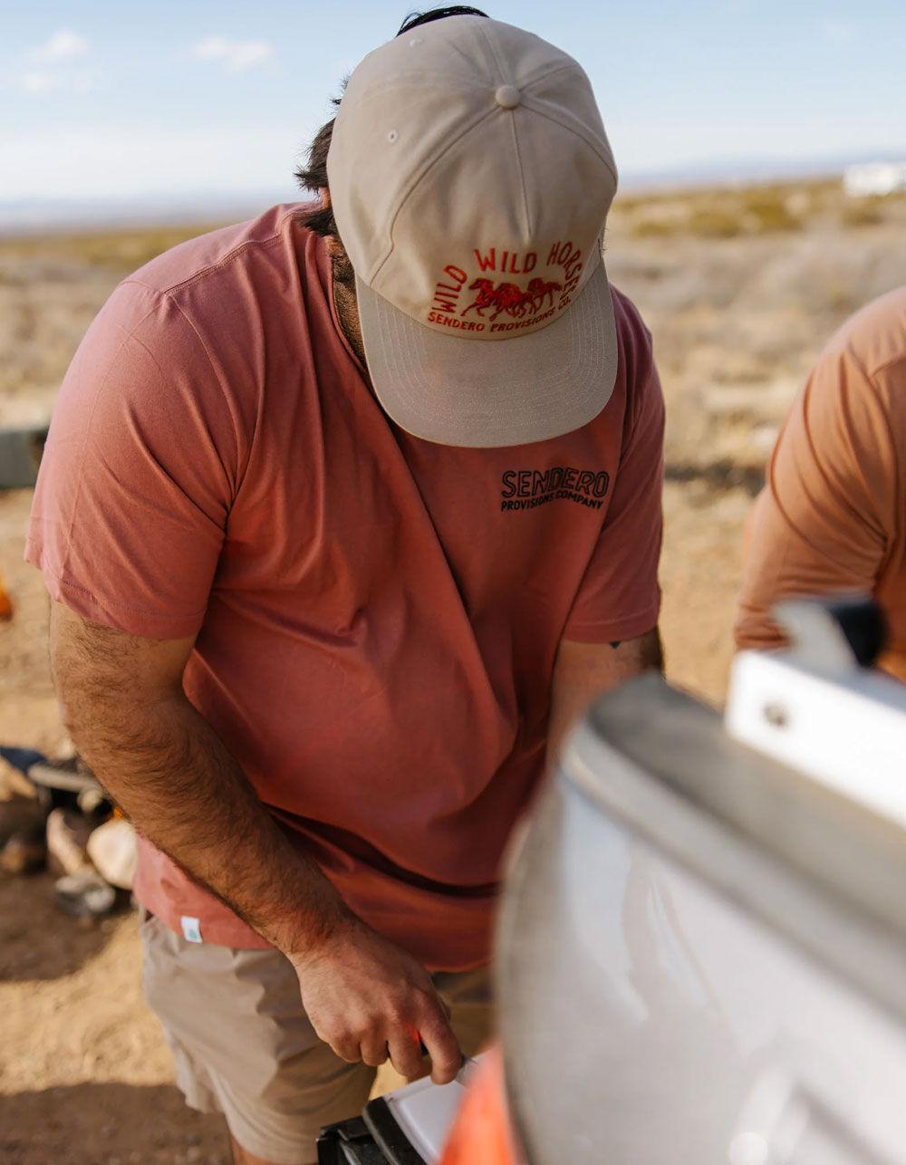 SENDERO PROVISIONS CO. Wild Wild Horses Snapback Hat - TAN Product Image