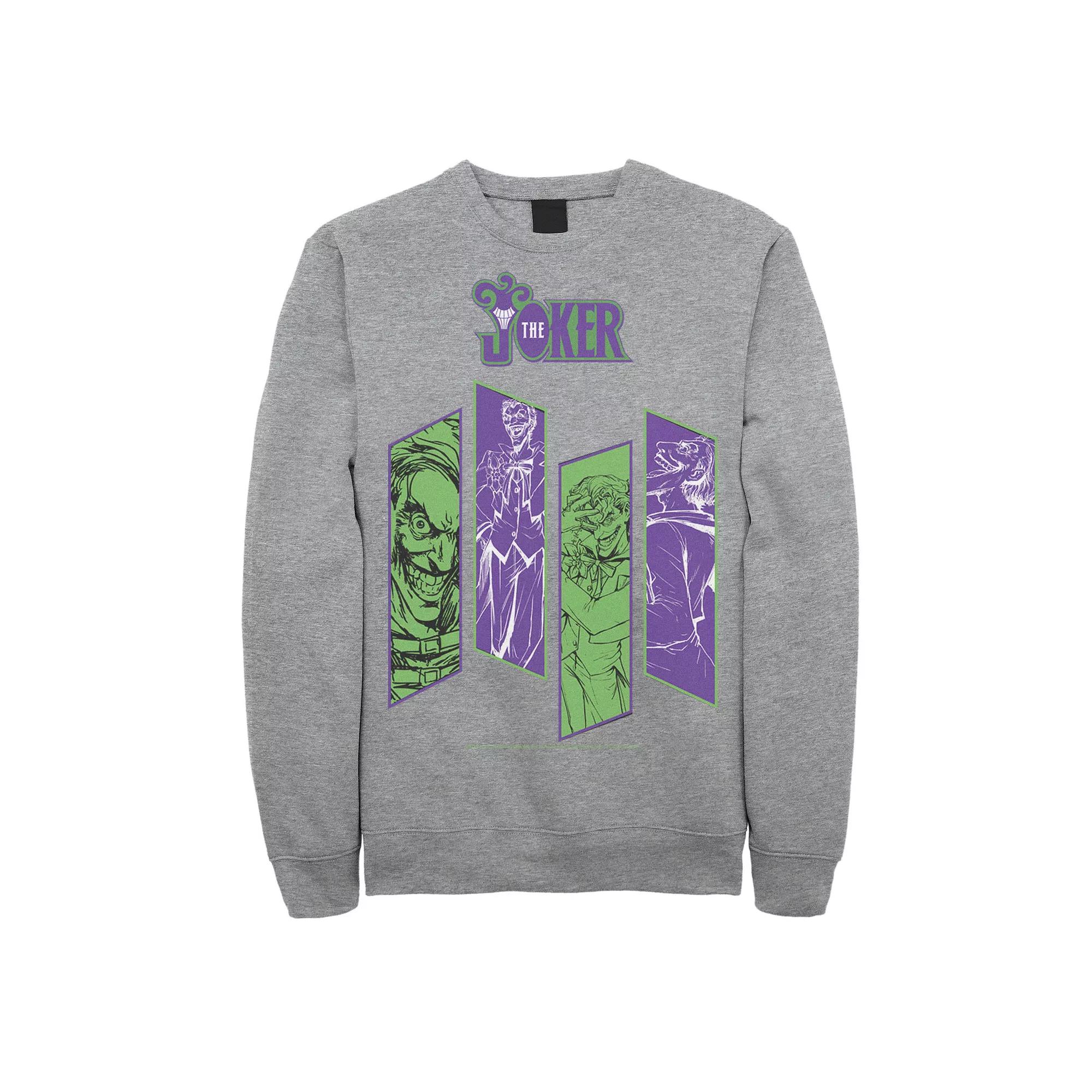 Men's DC Comics The Joker Portrait Panels Graphic Fleece Pullover,  Product Image