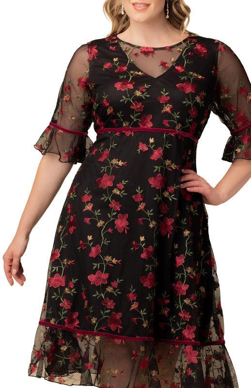 Floral Flare Wildflower Embroidered Dress - Plus Product Image